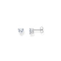 Ear studs heart-shaped with white zirconia | The Jewellery Boutique
