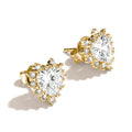 Ear studs with heart cut zirconia
