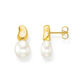 Ear Studs with Freshwater Pearl Drop in Gold |The Jewellery Boutique Australia