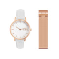 Jag Camden White Leather Watch and Mesh Strap Set 32mm Watch