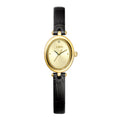 Emilie Womens Gold Dial 20.5mm Black Strap Watch