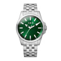 Ethan Mens Green Dial 41mm Silver Watch
