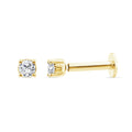 0.05ct Lab Grown Diamond Flat Back Earring in 9K Yellow Gold