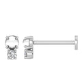 0.02ct Lab Grown Diamond Flat Back Earring in 9K White Gold