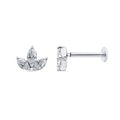 0.12ct Lab Grown Diamond Flat Back Earring in 9K White Gold