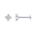 0.03ct Lab Grown Diamond Flat Back Earring in 9K White Gold
