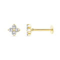 0.03ct Lab Grown Diamond Flat Back Earring in 9K Yellow Gold