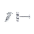 0.12ct Lab Grown Diamond Flat Back Earring in 9K White Gold