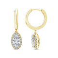 1.08ct Elongated Oval Lab Grown Diamond Drop Earrings in 18K Yellow Gold