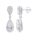 5.59ct Elongated Pear Lab Grown Diamond Drop Earrings in 18K White Gold