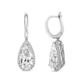 5.37ct Elongated Pear Lab Grown Diamond Drop Earrings in 18K White Gold