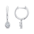 0.30ct Oval Lab Grown Diamond Drop Hoop Earrings in 9K White Gold