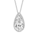 3.20ct Elongated Pear Lab Grown Diamond Necklace in 18K White Gold