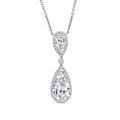 2.84ct Elongated Pear Lab Grown Diamond Necklace in 18K White Gold