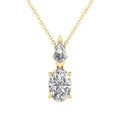 1.15ct Oval Lab Grown Diamond Necklace in 9K Yellow Gold