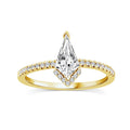 0.63ct Kite Lab Grown Diamond Asterly Ring in 9K Yellow Gold