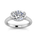 1.55ct Oval Lab Grown Diamond Semi Halo Ring in 9K White Gold