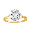 2.45ct Oval Lab Grown Diamond Twist Ring in 9K Yellow Gold
