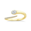 0.30ct Oval Lab Grown Diamond Open Ring in 9K Yellow Gold