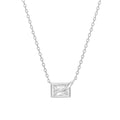 Ania Haie Silver Sparkling Bezel-Set Cube Necklace