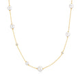 Ania Haie Gold Asymmetric Shell Pearl Station Necklace