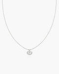 Silver Bezel Organic Pebble Necklace