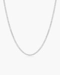 Silver Half-Bezel Round Tennis Necklace