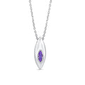 Marquise Purple Amethyst Necklace in 9K White Gold