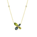 0.03ct Diamond, Topaz & Peridot Necklace in 9K Yellow Gold