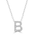 Initial 'B' Necklace with 0.09ct Diamonds in 9K White Gold