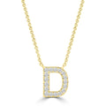 Initial 'D' Necklace with 0.09ct Diamonds in 9K Yellow Gold - PF-6266-Y