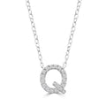 Initial 'Q' Necklace with 0.09ct Diamonds in 9K White Gold