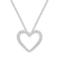0.08ct Half Diamond Heart Necklace 45cm in 9K White Gold