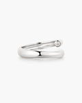 Silver Spiral Bezel-End Adjustable Ring