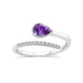 0.07ct Diamond & Amethyst Wrap Ring in 9K White Gold