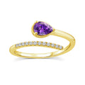 0.07ct Diamond & Amethyst Wrap Ring in 9K Yellow Gold