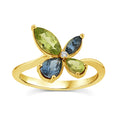 0.01ct Diamond, Topaz & Peridot Ring in 9K Yellow Gold