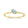 Oval Swiss Blue Topaz Ring in 9K Yellow Gold