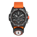 Luminox Bear Grylls Survival Chronograph watch with orange strap and compass