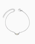 Iridescent Opal and Cubic Zirconia Moon Bracelet in Silver | Zoe Olivia Jewellery Australia