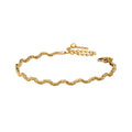 Solara Textured Wave Bracelet in Gold