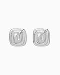 Cascada Rectangular Curled Texture Stud Earrings | Zoe Olivia Jewellery Australia