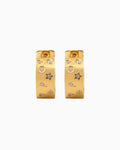 Stars Thick Speckled Cubic Zirconia Hoops | Zoe Olivia Jewellery Australia