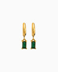 Aurora Mini Emerald Cut Pendant Hoops | Zoe Olivia Jewellery Australia
