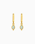 Iridescent Opal Oval Drop Earrings in Gold | Zoe Olivia Jewellery Australia