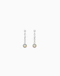 Iridescent Opal Chain Drop Stud Earrings in Silver | Zoe Olivia Jewellery Australia