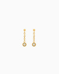 Iridescent Opal Chain Drop Stud Earrings in Gold | Zoe Olivia Jewellery Australia