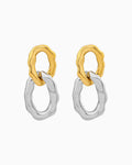 Aurelia Textured Oval Drop Stud Earrings Two-Tone | Zoe Olivia Jewellery Australia