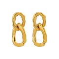Aurelia Textured Oval Drop Stud Earrings in Gold