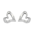 Aurelia Organic Heart Stud Earrings in Silver